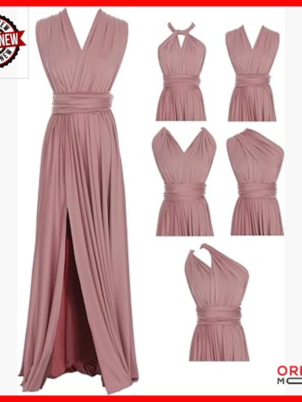 Convertible Infinity Wrap Maxi Dress Formal Bridesmaid Multi-Way Stretch